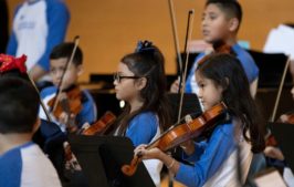 Young musicians perform a concert