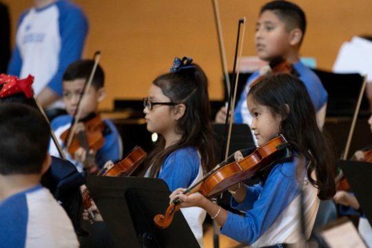 Young musicians perform a concert